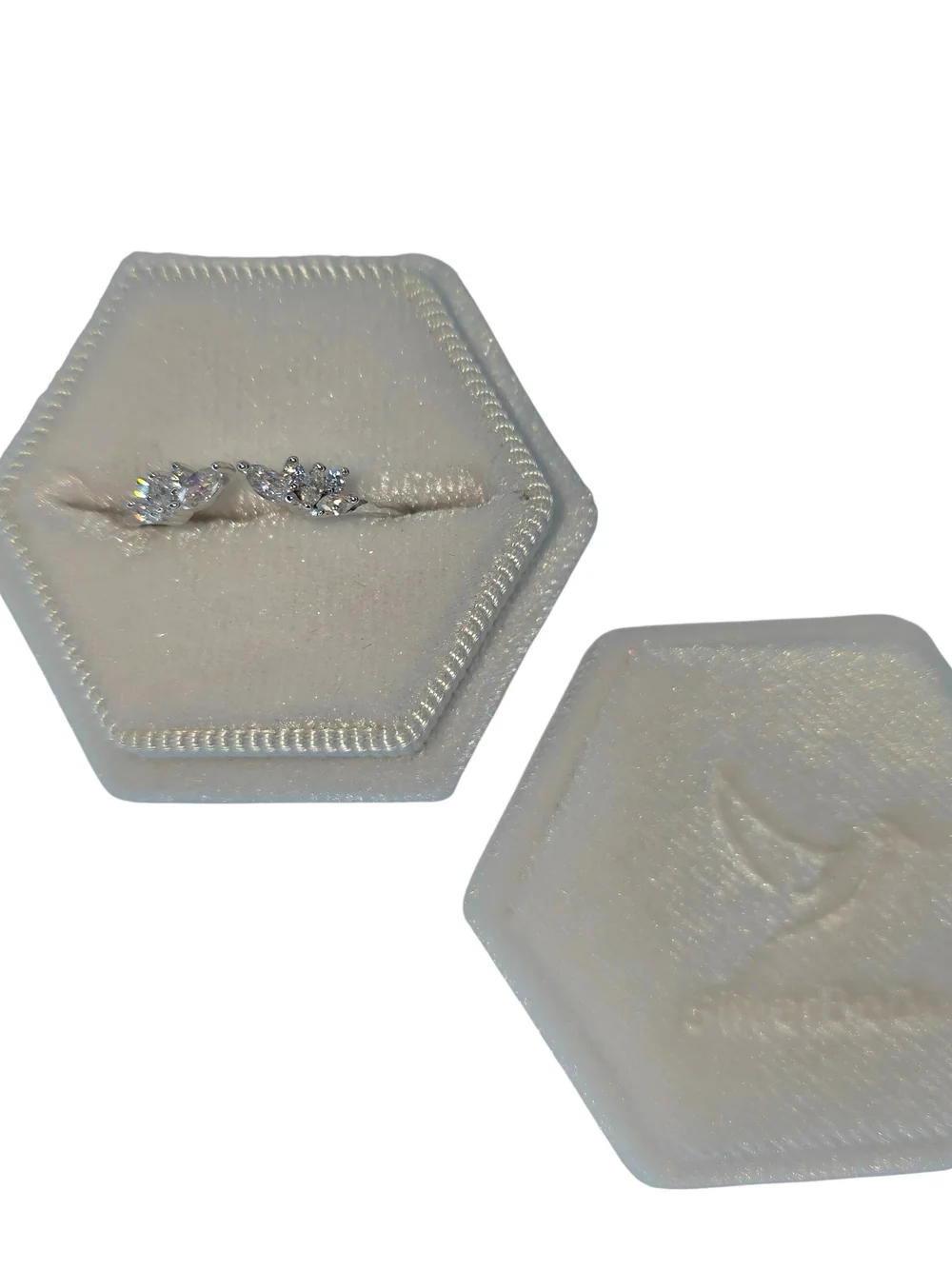 Lab Created Moissanite Diamonds .925 Sterling Silver Marquise Open Band Ring 9.5